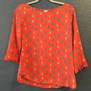 Modcloth - Pink Owl Apparel Cat Print Top - M